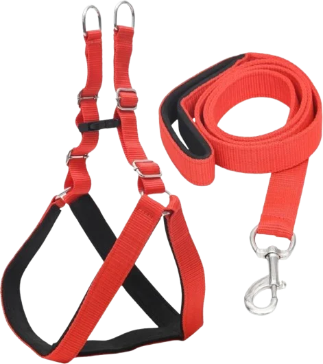 Chullbull Pet Products Harness and Leash for Dogs (Red)