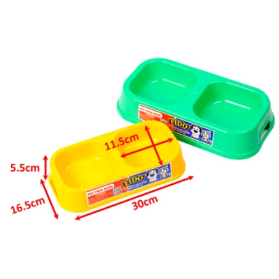 PLASTIC TWIN CAT BOWL LARGE  SIZE