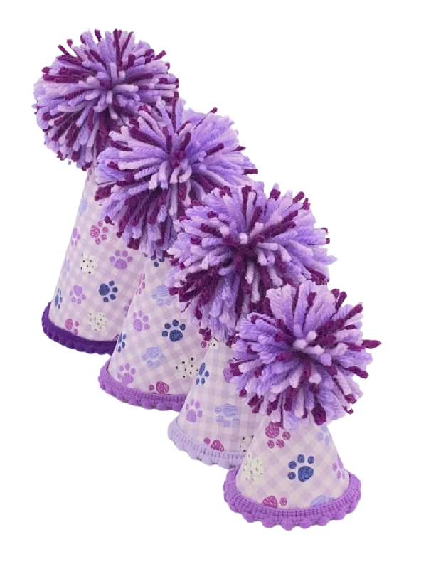 Pup Party Hats Purple Paw Party Hat L