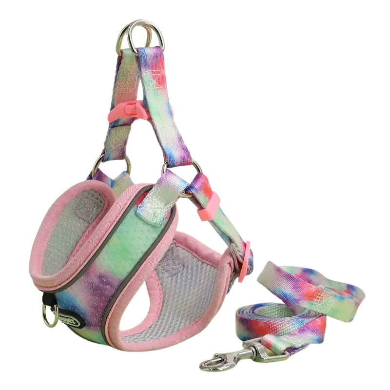 Supet Adjustable Dog Harness and Leash Set (Pink) - Xlarge