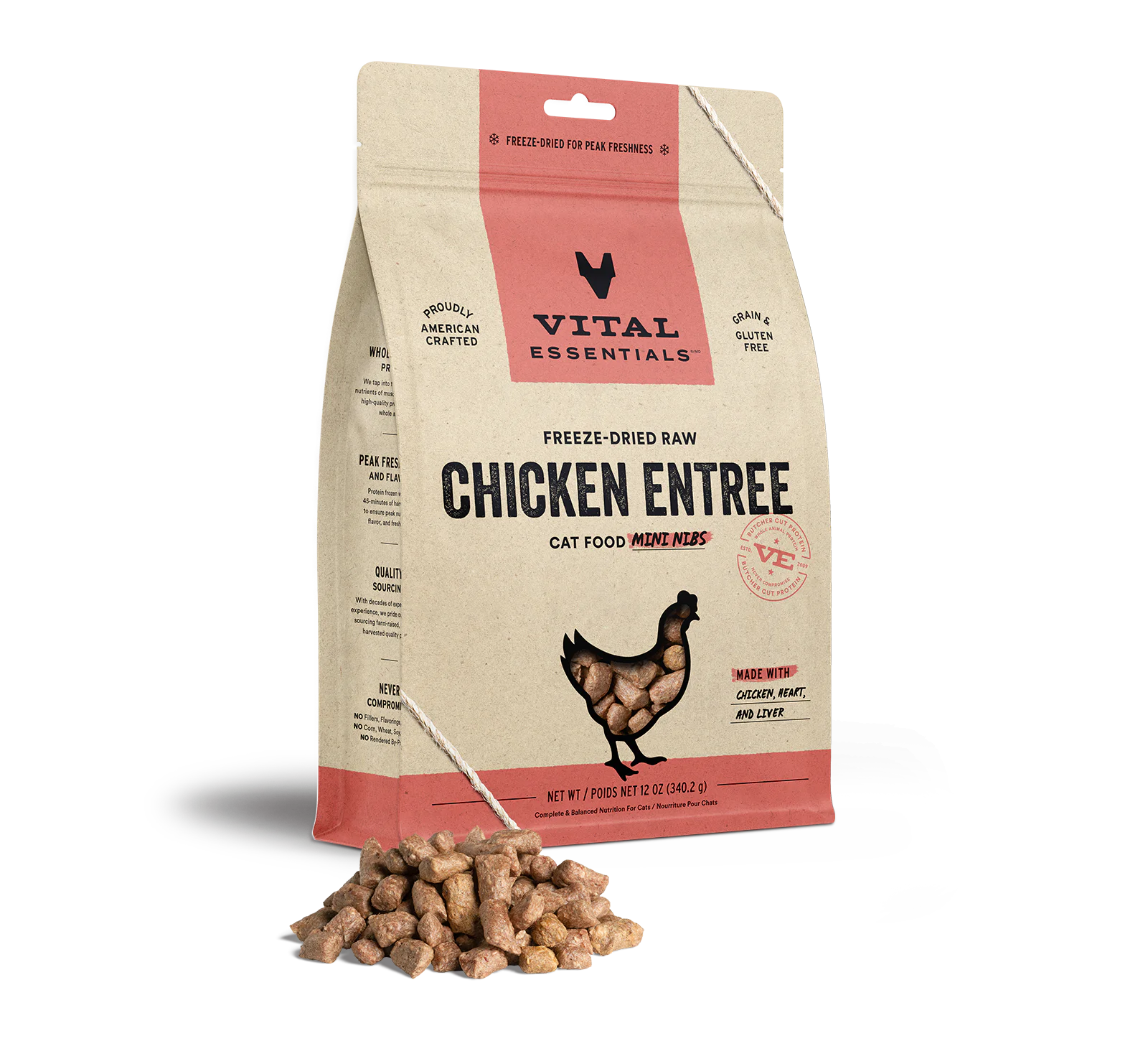 Vital Essentials Cat Freeze Dried Mini Nibs Chicken *SPECIAL ORDER*